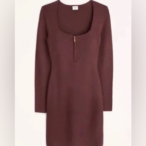 Abercrombie Brown Half-Zip Sweater Dress - Picture 1 of 2